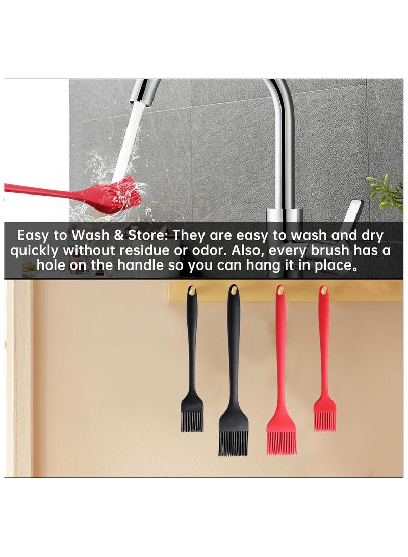 BJM 4 Pack Silicone Basting Pastry Brushes, Oil Brushes Heat Resistant Brush Set, Perfect for BBQ Sauce Barbecue Butter Grill Baking Kitchen Cooking, BPA Free & Dishwasher Safe - Image 2