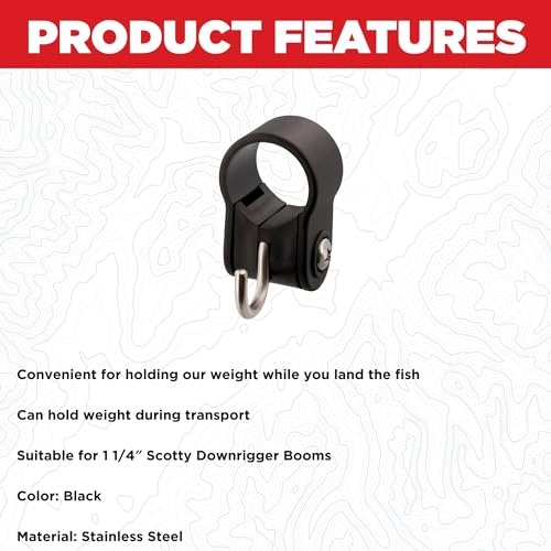 Scotty #1148 Weight Hook, Boom Mount for 1-1/4-Inch Boom,Black - Image 3