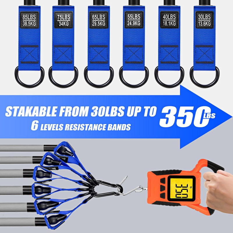 WOQQW Heavy Resistance Bands for Working Out, 350lbs/450lbs Exercise Bands with Handles, Workout Bands Set for Men, Fitness Weight Bands for Muscle Strength Training,Stretching,Slim,Home Gym Equipment - Image 3