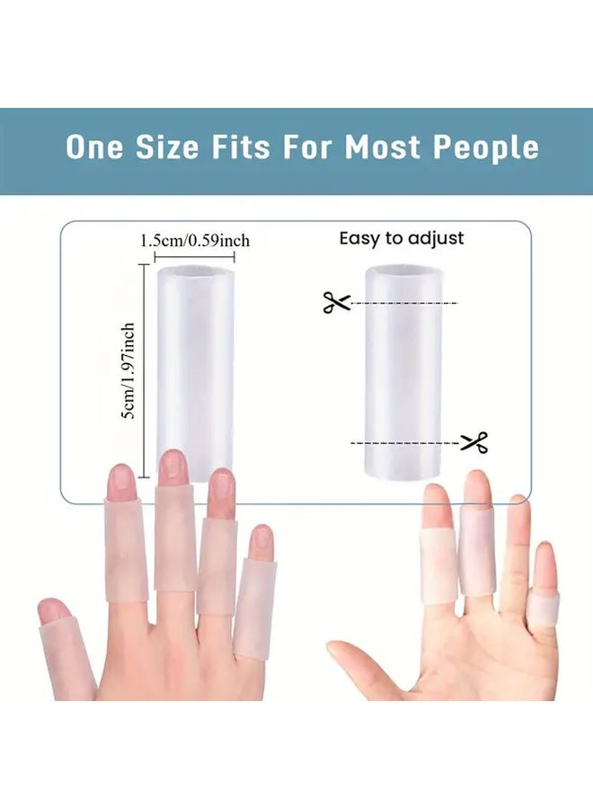 20 Pack Gel Finger Sleeves Silicone Finger Protectors Model YE1156 For Cracking Relief Callus Blister Cushioning Flexible Finger Sleeves For Pain Reduction Comfort - Image 2