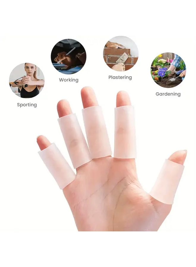 20 Pack Gel Finger Sleeves Silicone Finger Protectors Model YE1156 For Cracking Relief Callus Blister Cushioning Flexible Finger Sleeves For Pain Reduction Comfort - Image 5