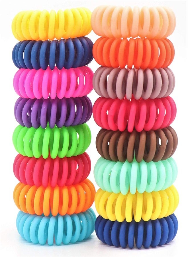 79STYLE 50Pcs Spiral Hair Ties Matte No Crease Coil Hair Ties Colorful Bulk Hair Coils Telephone Phone Cord Coil Plastic Ponytail Holder For Girls Women (Candy -Small Szie) - Image 1