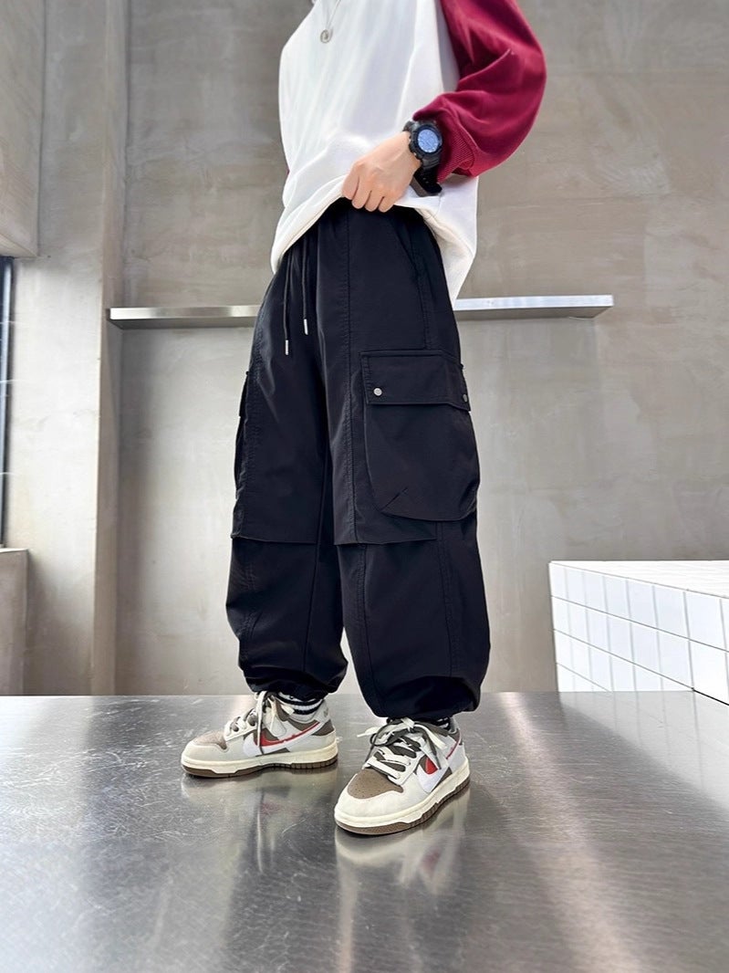 Boys' Pants 2025, Trendy And Stylish Casual Long Pants For Older Children, Children'S Autumn Cargo Pants, Versatile Army Green - Image 4