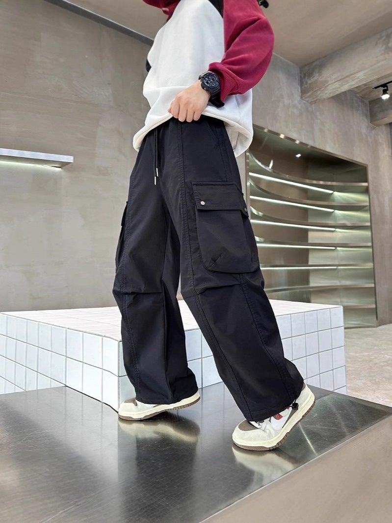 Boys' Pants 2025, Trendy And Stylish Casual Long Pants For Older Children, Children'S Autumn Cargo Pants, Versatile Army Green - Image 2