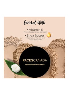 Faces Canada FACES CANADA Weightless Stay Matte Finish Compact Powder - Natural, 9 g | Non Oily Matte Look | Evens Out Complexion | Hides Imperfections | Blends Effortlessly | Pressed Powder For All Skin Types  - Image 2