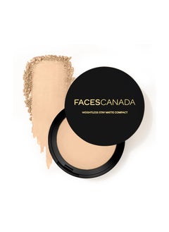 Faces Canada FACES CANADA Weightless Stay Matte Finish Compact Powder - Natural, 9 g | Non Oily Matte Look | Evens Out Complexion | Hides Imperfections | Blends Effortlessly | Pressed Powder For All Skin Types  - Image 1