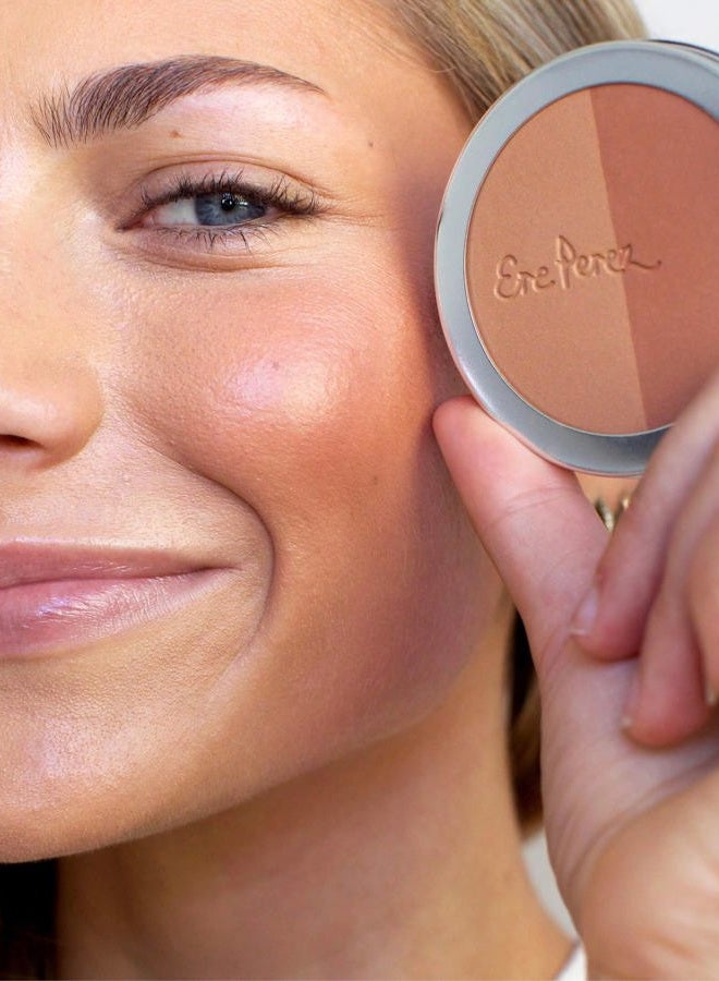 Ere Perez Natural Rice Powder Bronzer + Contour | Oil Absorbing, Velvet Shimmer Finish, Medium Coverage | Sunflower + Chamomile Oil, Vitamin E | Vegan, Cruelty-Free, Clean Beauty (Tulum) - Image 3