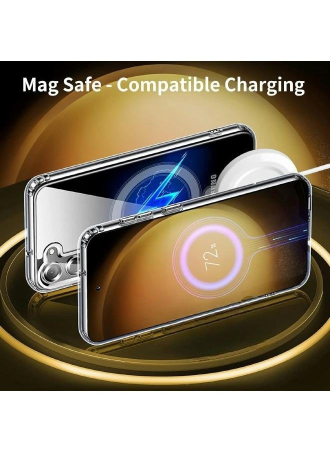 Generic - Samsung Galaxy S24, Magnetic Case, Compatible with MagSafe Wireless Charging, Anti-Scratch Bumper Cover (Clear), TPU - PC - Image 1