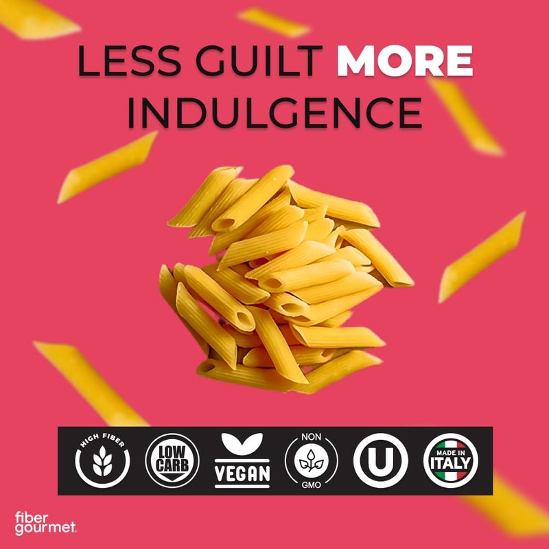 Fiber Gourmet Light Penne Low Net Carb Pasta - High Fiber, Keto Pasta with 48% Less Calories, 24g Fiber, Non-GMO, Made in Italy, Kosher Certified Healthy Alternative - 2 Pack - Image 5