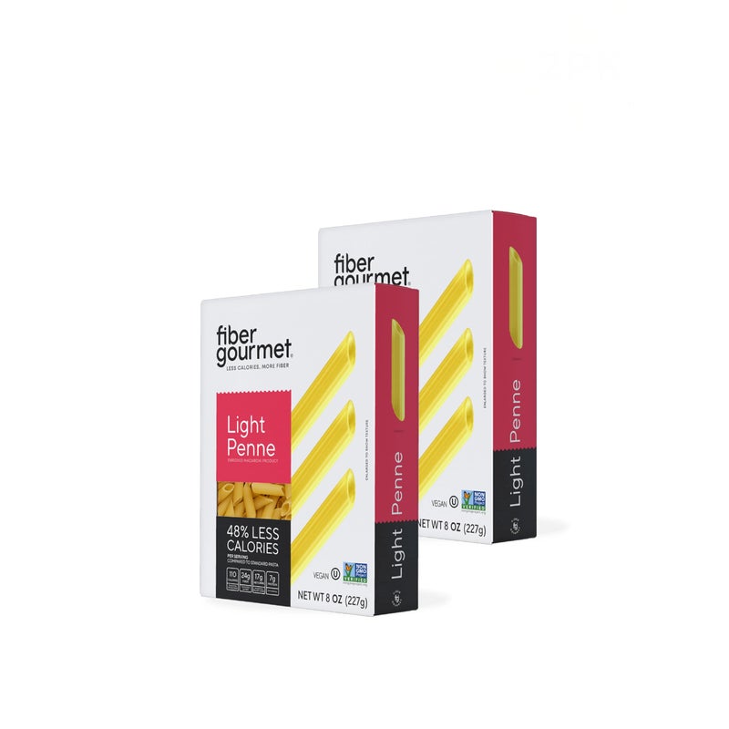 Fiber Gourmet Light Penne Low Net Carb Pasta - High Fiber, Keto Pasta with 48% Less Calories, 24g Fiber, Non-GMO, Made in Italy, Kosher Certified Healthy Alternative - 2 Pack - Image 1