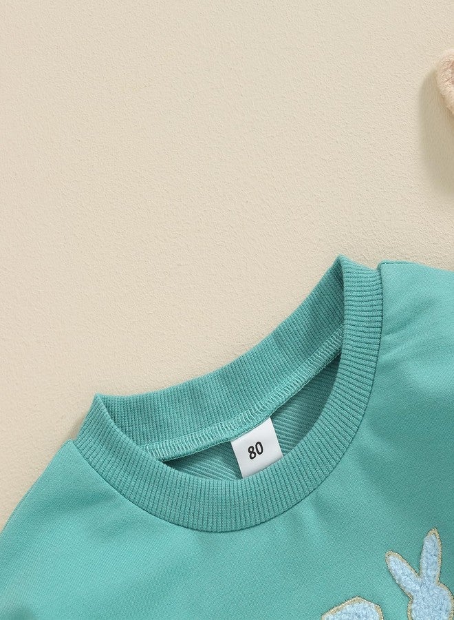 wybzd Toddler Boys Girls Easter Outfit Baby Kids Egg Star Crewneck Sweatshirt Oversize Pullover Bunny Shirt Holiday Clothes Blue Egg Star 6-12 Months - Image 3