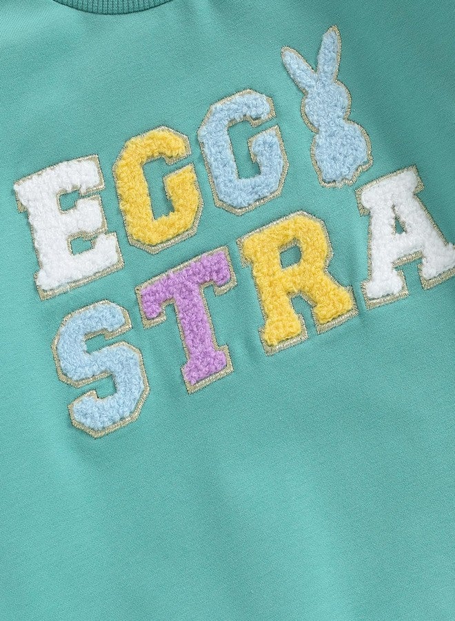 wybzd Toddler Boys Girls Easter Outfit Baby Kids Egg Star Crewneck Sweatshirt Oversize Pullover Bunny Shirt Holiday Clothes Blue Egg Star 6-12 Months - Image 4