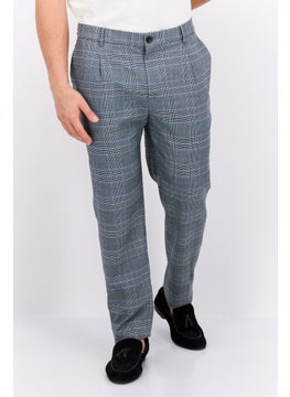 Scotch & Soda Men Slim Fit Pleated Blake Chino Pants, Grey Combo  - Image 1