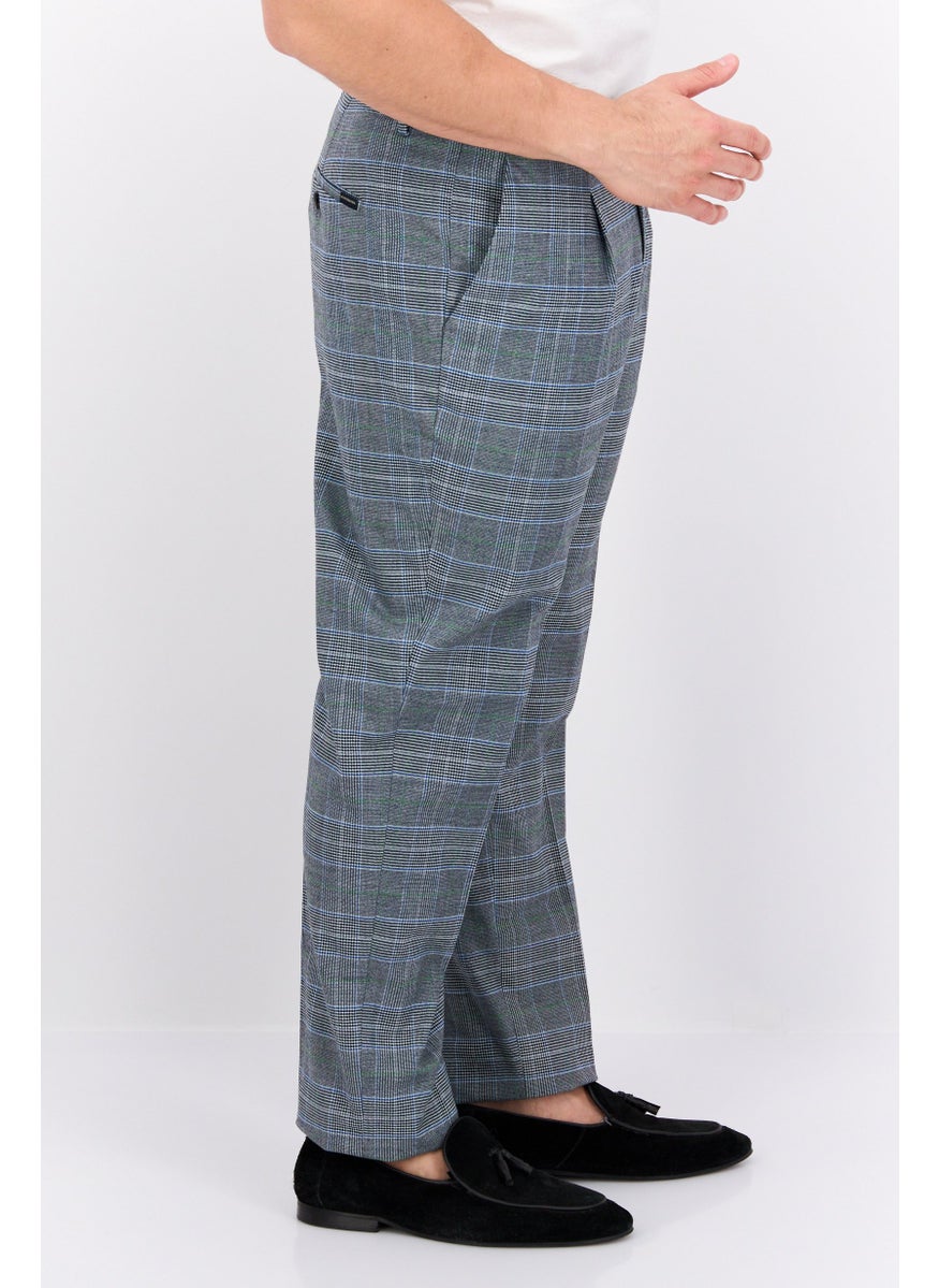 Scotch & Soda - Men Slim Fit Pleated Blake Chino Pants, Grey Combo - Image 1