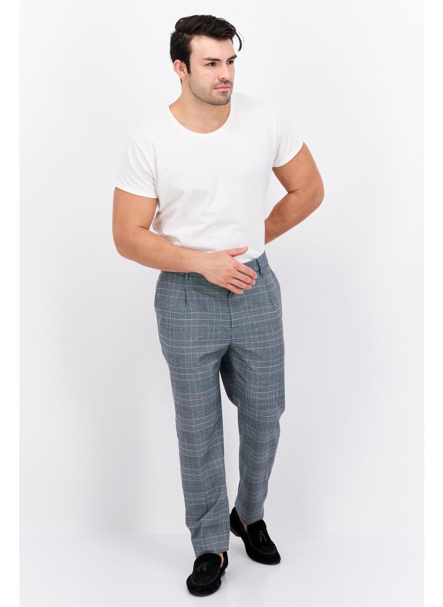 Scotch & Soda - Men Slim Fit Pleated Blake Chino Pants, Grey Combo - Image 1