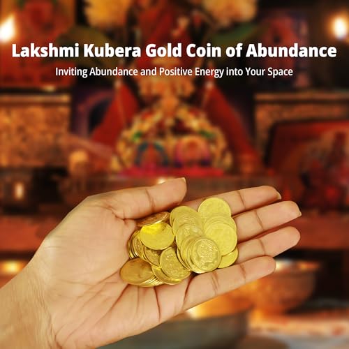 Putrika Brass Lakshmi Kubera Gold Coins|Kubera Pooja Coins for Wealth and Prosperity|Wealth Coins for Diwali|Dhanteras Coins|Home Temple|Vastu|Return Gift (5, Round) - Image 5