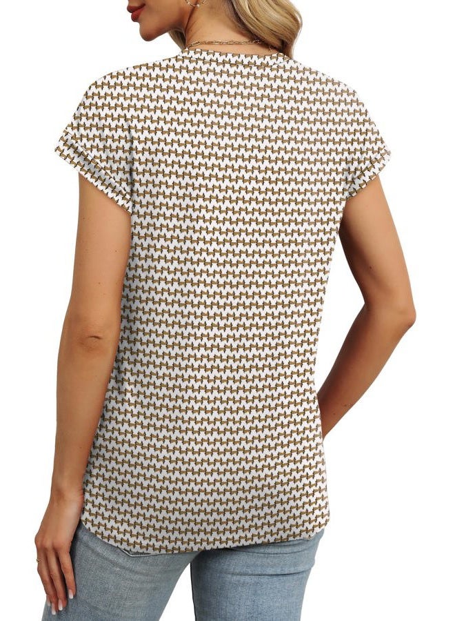 Alaroo Womens Summer Tops Short Sleeve Shirts Crew Neck Cute Trendy Tunic Blouses (S-3XL), Print 23, S - Image 4