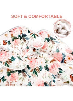 DILIMI DILIMI Infant Car Seat Insert, 2-in-1 Carseat Head Support for Newborn, Soft Baby Head Support for Car Seat, Stroller, Bouncers, Pink Flower  - Image 3
