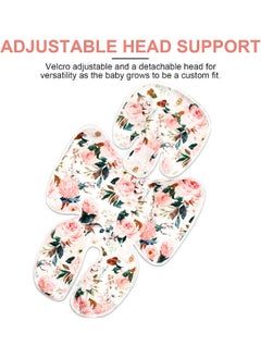 DILIMI DILIMI Infant Car Seat Insert, 2-in-1 Carseat Head Support for Newborn, Soft Baby Head Support for Car Seat, Stroller, Bouncers, Pink Flower  - Image 4
