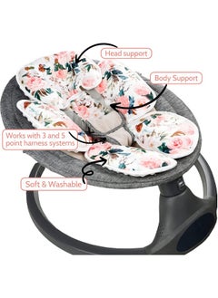 DILIMI DILIMI Infant Car Seat Insert, 2-in-1 Carseat Head Support for Newborn, Soft Baby Head Support for Car Seat, Stroller, Bouncers, Pink Flower  - Image 5