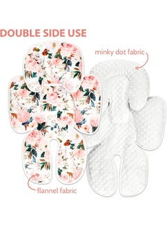 DILIMI DILIMI Infant Car Seat Insert, 2-in-1 Carseat Head Support for Newborn, Soft Baby Head Support for Car Seat, Stroller, Bouncers, Pink Flower  - Image 2