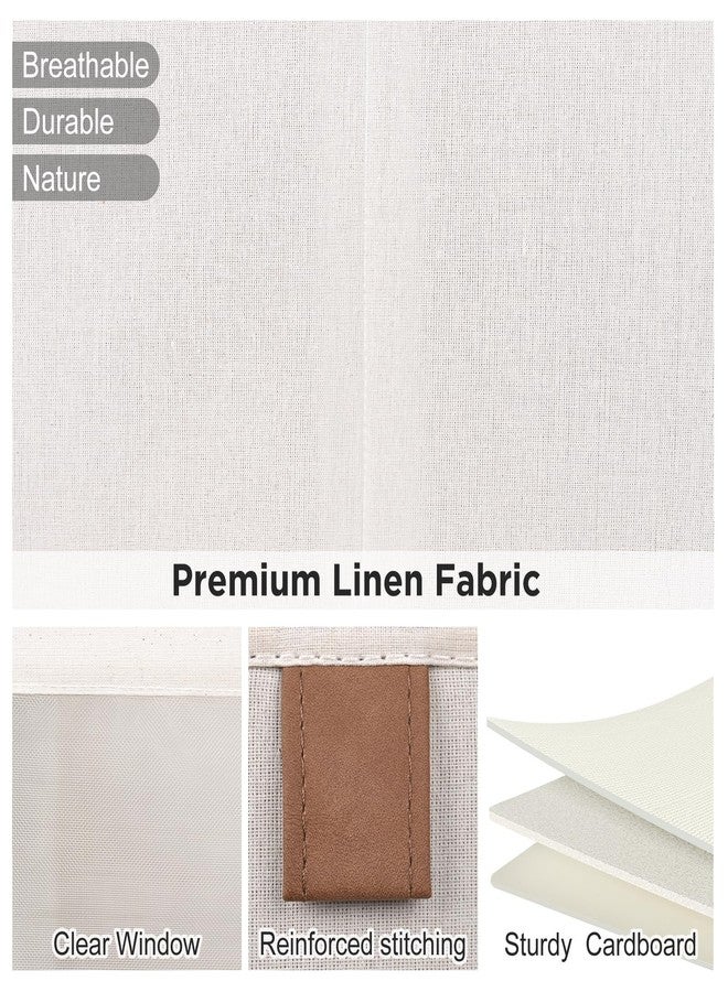 COYACOOL Cube Storage Bins with Clear Window, Linen Closet Organizers and Storage, Closet Storage Shelves Box, Foldable Cloth Basket for Towels, Books, Toys, 12.75" x 12.75" x 9", Beige, 2-pack - Image 4