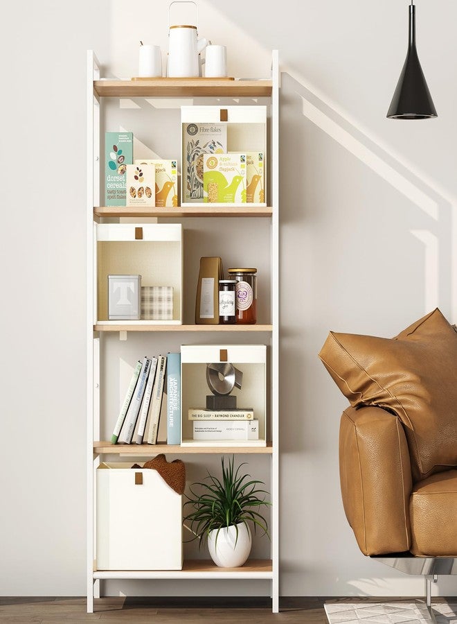 COYACOOL Cube Storage Bins with Clear Window, Linen Closet Organizers and Storage, Closet Storage Shelves Box, Foldable Cloth Basket for Towels, Books, Toys, 12.75" x 12.75" x 9", Beige, 2-pack - Image 5