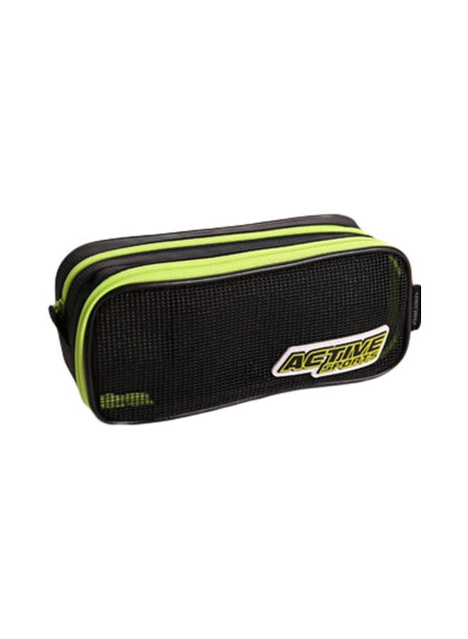 NIBEMINENT Large Capacity Multifunctional Canvas Zipper Pencil Case Green/Black