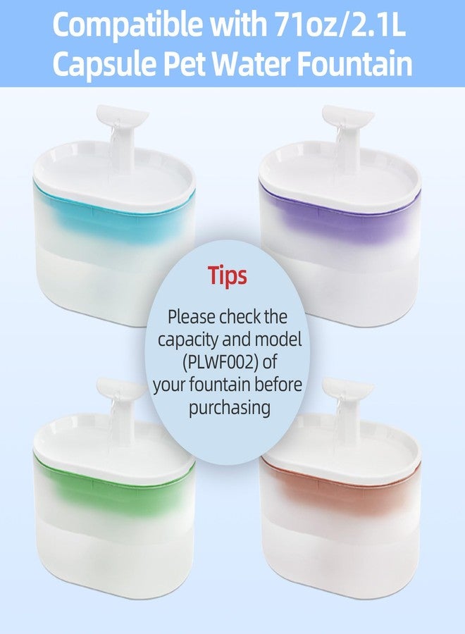 Baofum 8 Pack Cat Water Fountain Filter Replacement for PLWF002 71oz/2.1L Capsule Pet Water Fountain with 8 Pre-Filter Sponges, Pet Fountain Filter Replacement with Four Filtration System, BPA-Free - Image 2