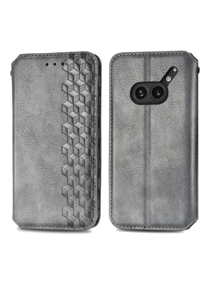 S-TOP Case For Nothing Phone 2a Plus Cubic Grid Pressed Magnetic Leather Phone Case - Image 2
