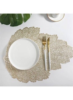 Kutis 4-Piece Lotus Gold Leaf Shape Hollow Table Decoration Mat/Western Food Cushion/Coffee Coaster  - Image 4