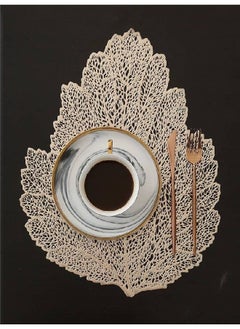 Kutis 4-Piece Lotus Gold Leaf Shape Hollow Table Decoration Mat/Western Food Cushion/Coffee Coaster  - Image 3