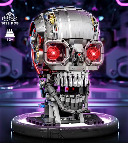 Loyratche Mechanical Skull Building Set for Adults Mechanical Skeleton Head Building Blocks Set Compatible with Lego Home and Office Decor Gift for Adults Teens 14 1099 PCS - Image 5