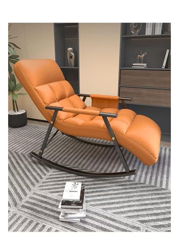 keke Rocking chair recliner upgraded version Orange Color With black legs (tech fabric + adjustable) - Image 5