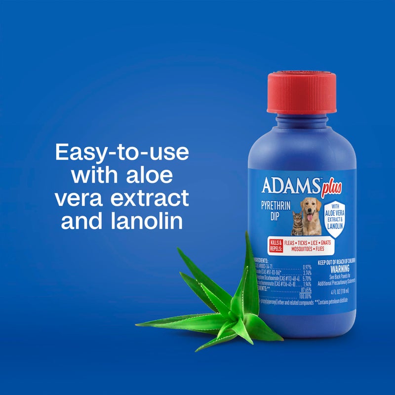 ADAMS Plus Pyrethrin Dip For Dogs and Cats, Kills and Repels Fleas, Ticks, Lice, Gnats, Mosquitoes and Flies, 4 fl oz - Image 4