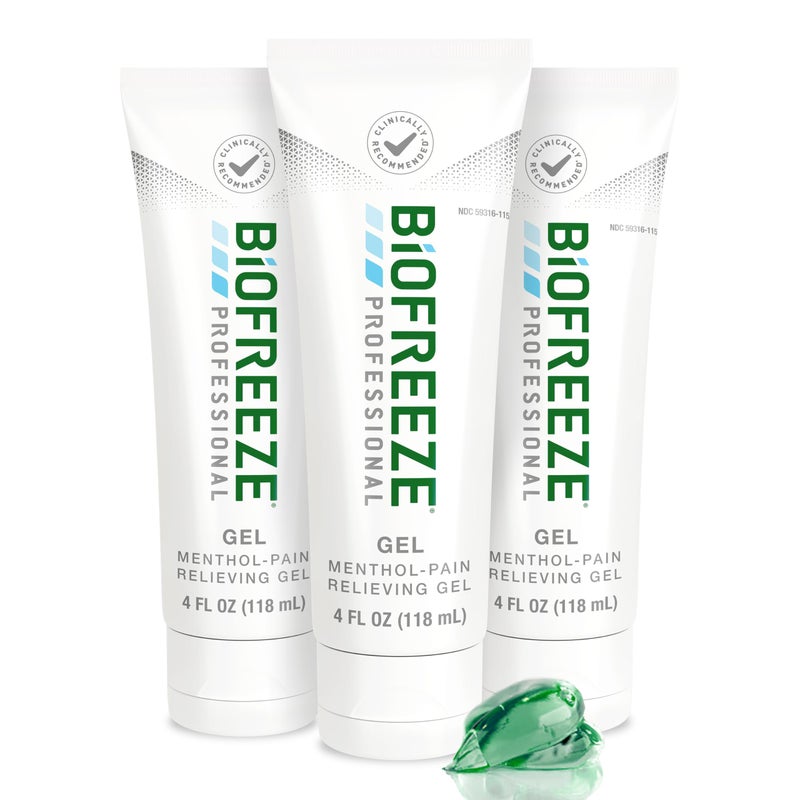 Biofreeze Professional Pain Relief Gel, 4 oz Tube (3-Pack) - Fast, Cooling Relief for Arthritis, Muscle Soreness, Joint, Back, Neck, Knee Pain & More - Image 1