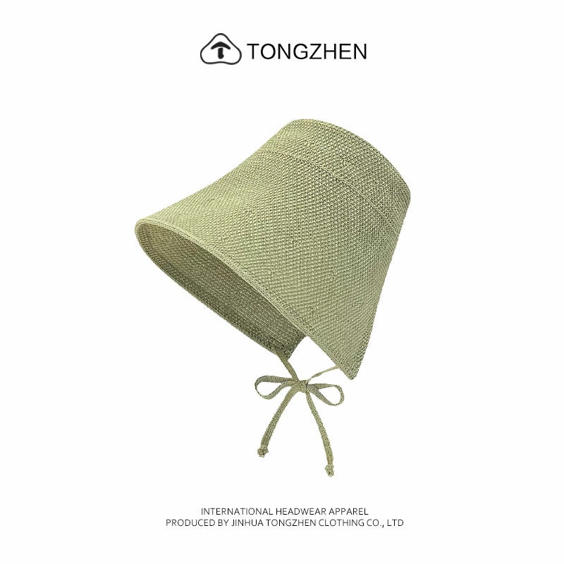 Japanese Cotton and Linen Straw Hat Women''s Summer Large Brim Cool Hat Seaside Vacation Anti-Uv Sunshade Breathable Sun Protection Hat - Image 1