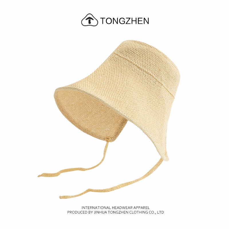 Japanese Cotton and Linen Straw Hat Women''s Summer Large Brim Cool Hat Seaside Vacation Anti-Uv Sunshade Breathable Sun Protection Hat - Image 4
