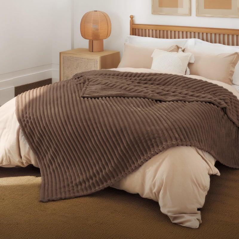 Bedsure GentleSoft Brown Fleece Blanket for Couch - Cozy Soft Blankets for Women, Cute Small Throws for Girls, 108x90 Inches - Image 5