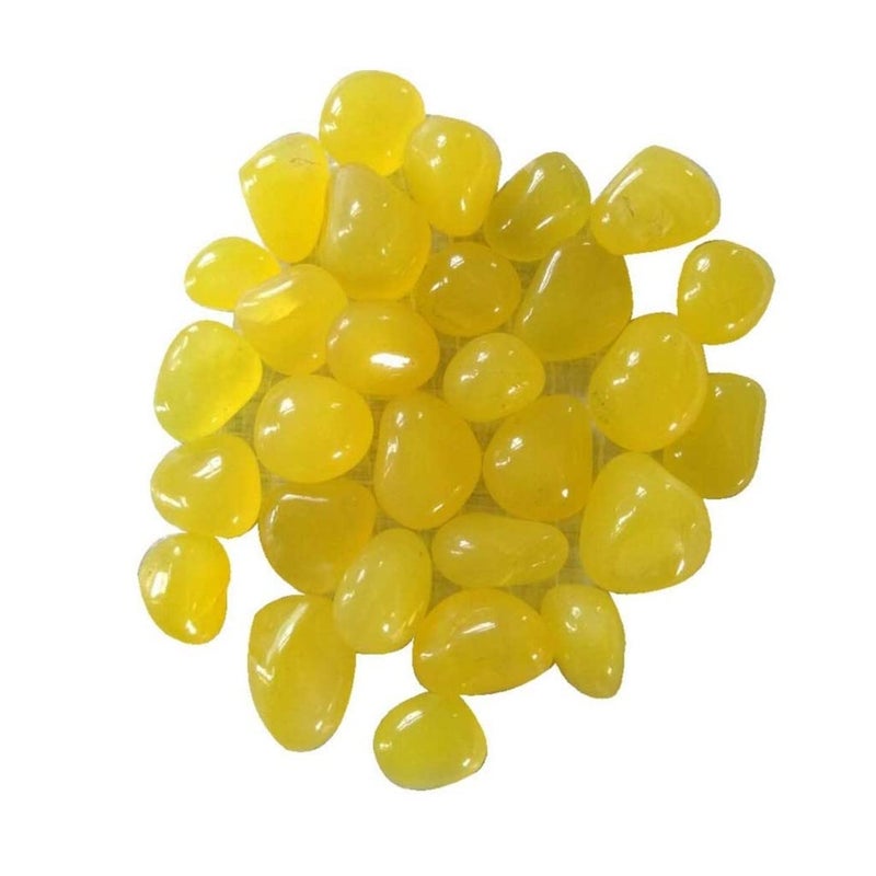 OhhSome 1KG Yellow Glass Decorative Pebbles - Image 1