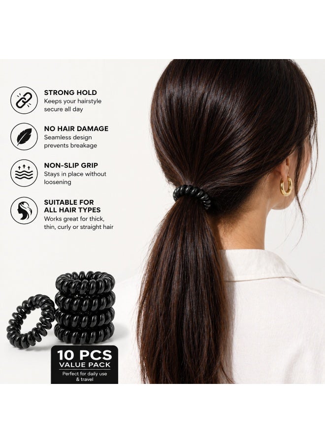 Jagravo Spiral Hair Ties 10 Pcs – No Damage Coil Hair Bands, Strong Hold Non-Slip Elastic Ponytail Holders for All Hair Types - Image 5
