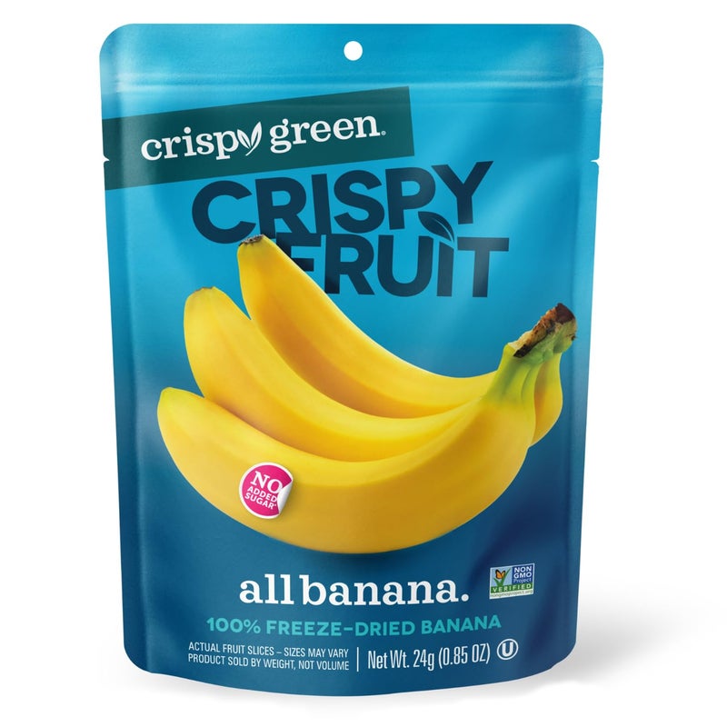 Crispy Green Natural Freeze-Dried Fruit, Banana Single-Serve, No Sugar Added, 0.85 Ounce (Pack of 12) - Image 1
