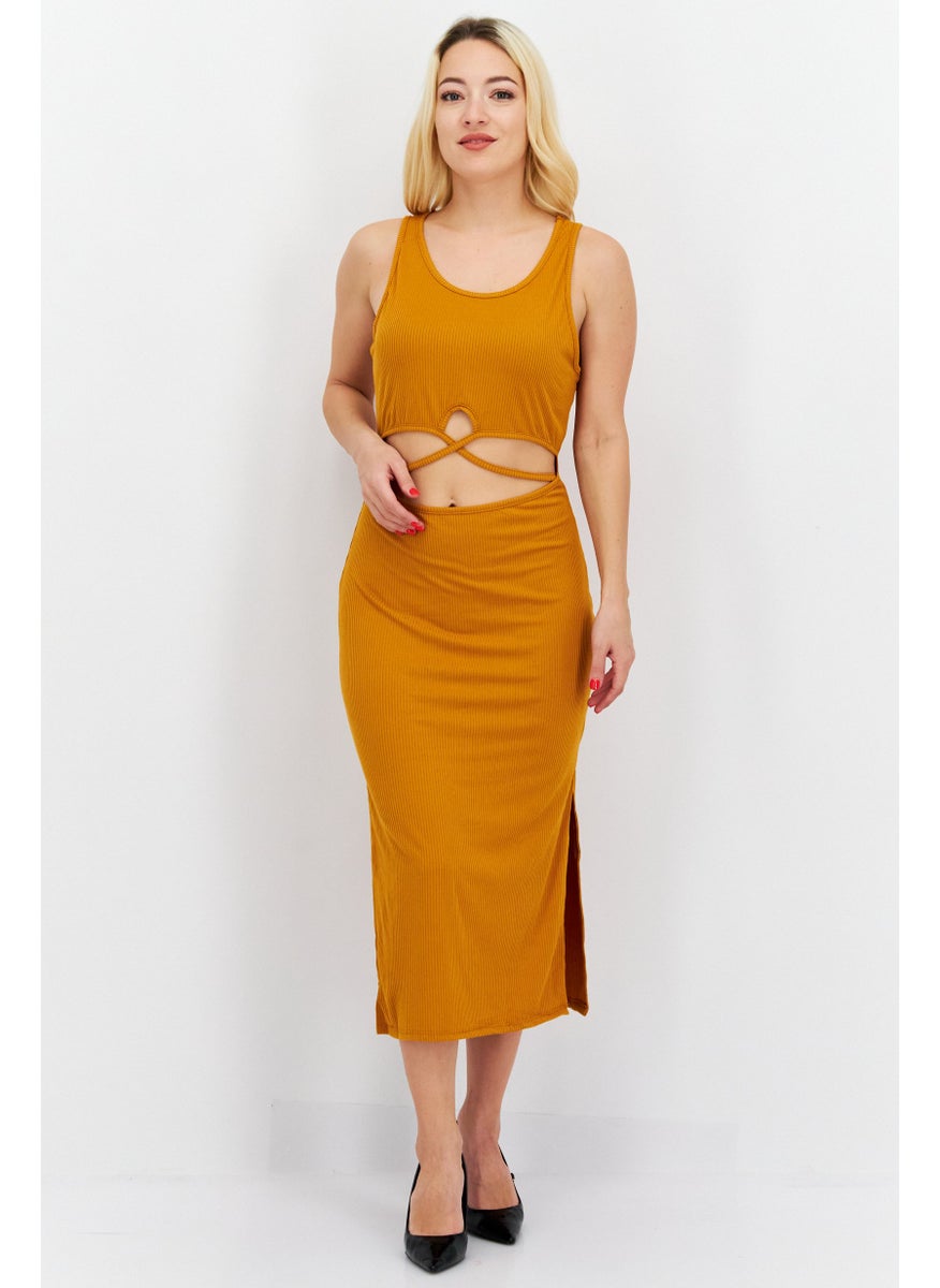 Women Ribbed Midi Casual Dress, Mustard - pzsku/ZCCADFAA8E2369C15DC67Z/45/_/1724350840/639a8320-31d5-4cc2-8aa5-7125fc5da56e