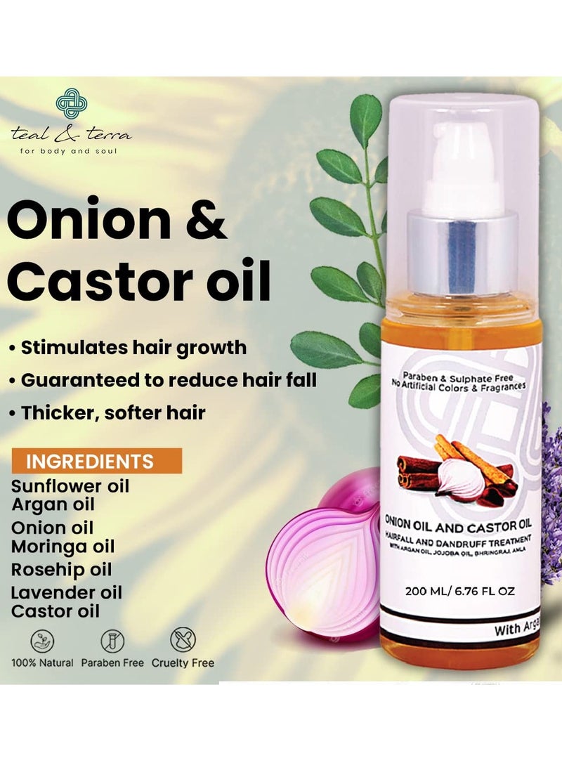 Teal & Terra - Teal & Terra Onion Castor Hair Oil 200ml - Image 1