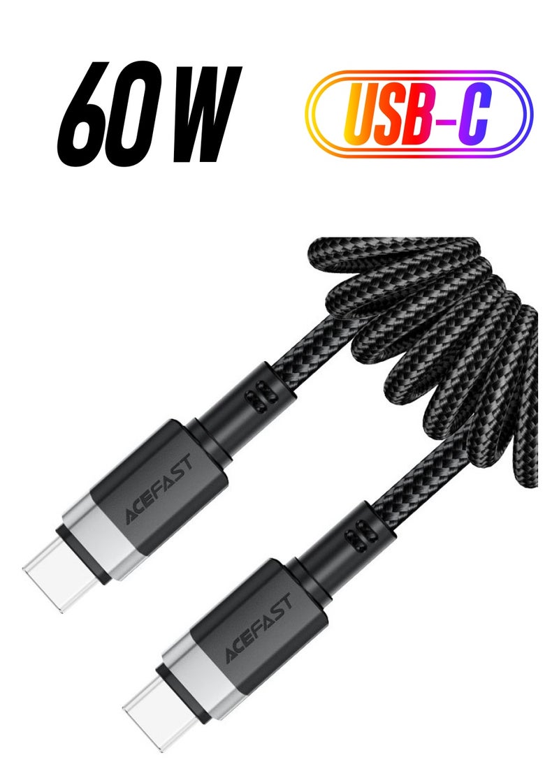 ACEFAST C14-03 60W USB-C to USB-C spring charging data cable - Image 1