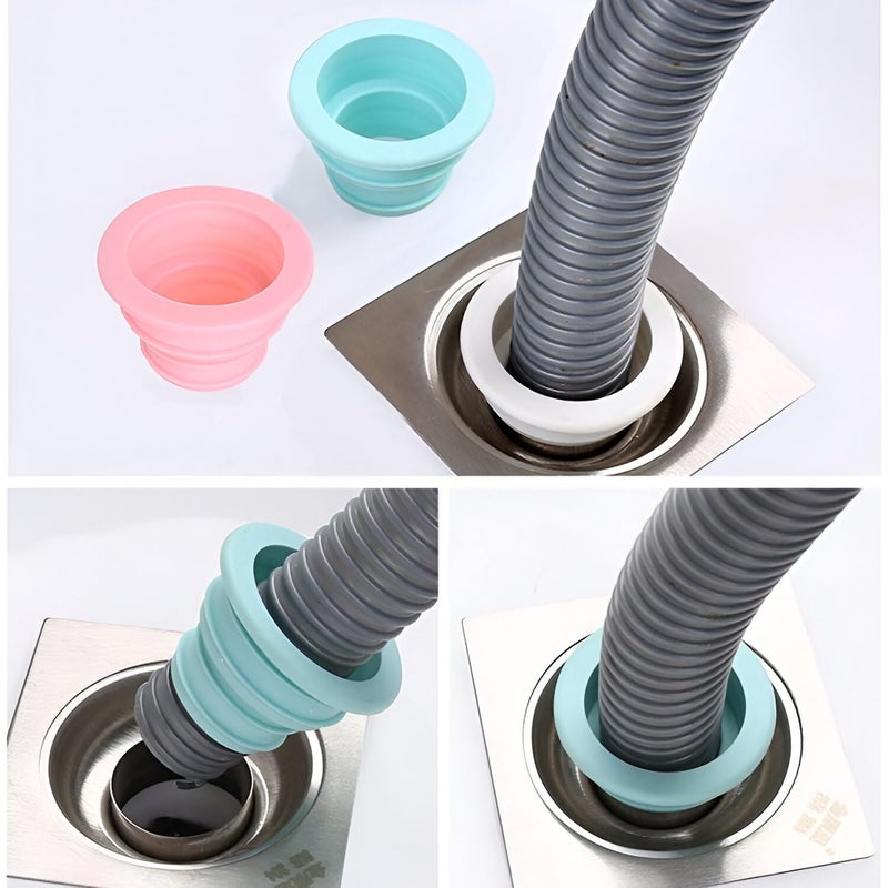 Simois Drain Gutter Seal Hose Silicone Plug, Sewer Seal Ring Washing Machine for Bathroom Kitchen Cleaning Tools Multipurpose Drain Connector Drain Basin Connector Seal (3) - Image 5