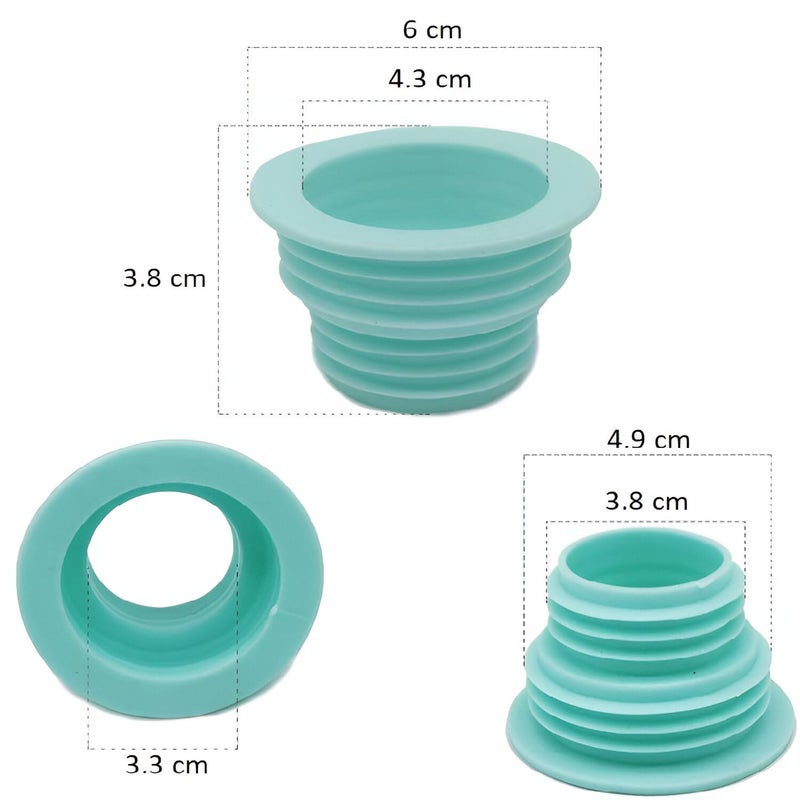 Simois Drain Gutter Seal Hose Silicone Plug, Sewer Seal Ring Washing Machine for Bathroom Kitchen Cleaning Tools Multipurpose Drain Connector Drain Basin Connector Seal (3) - Image 2