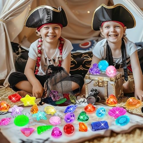 MARFOREVER 25 Pcs Diving Gem Pool Toys Big Colorful Pool Gems Pirate Treasure Diving Gems Diamond Pool Sinking Toys Underwater Gemstones for Summer Swimming Training Gift Boys Girls Pool Game Prize - Image 5