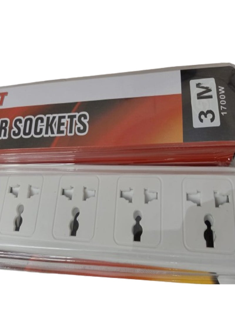 أب ستايل واقي التيار المتردد لقطاع الطاقة مع USB + النوع C، قابس مسطح لسلك تمديد مع 4 منافذ تيار متردد على نطاق واسع و2 USB 1 نوع C، محطة سطح المكتب 3M 1700W، مقبس صغير للسفر والمنزل والمكتب  - Image 4