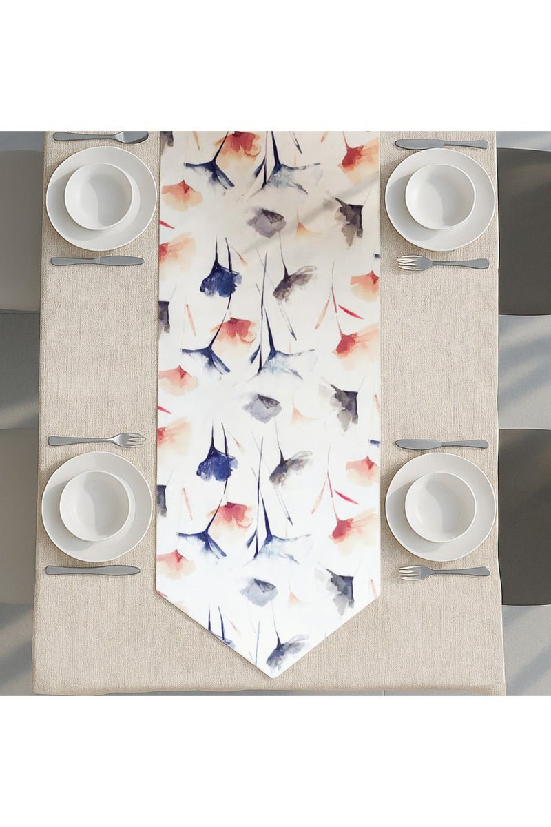  انتكس بيت الستائر مفرش طاولة مخملي من الكتان - طرف على شكل حرف V - قماش أنيق لغرف المعيشة وديكور المنزل - فائق النعومة ومقاوم للتجاعيد - قطعة واحدة - Image 2